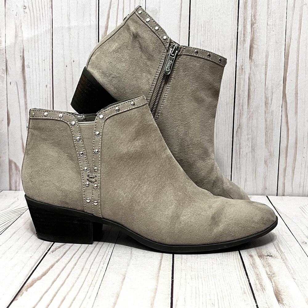 Circus by Sam Edelman Suede Taupe Studded Ankle Boots Size 8